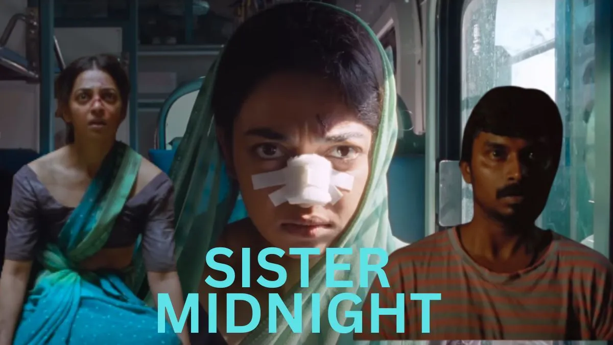 Sister Midnight movie poster featuring mysterious lead character in a noir setting
