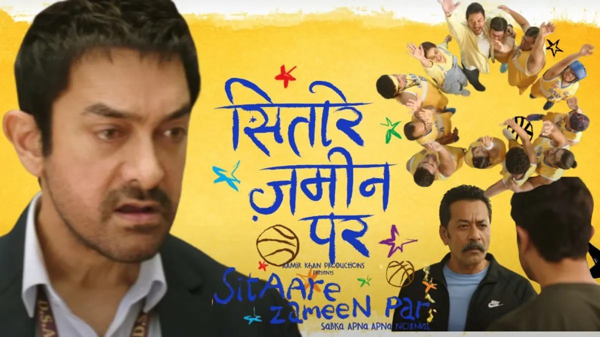 Aamir Khan in Sitare Zameen Par movie poster showcasing emotional storytelling in 2025 Bollywood drama